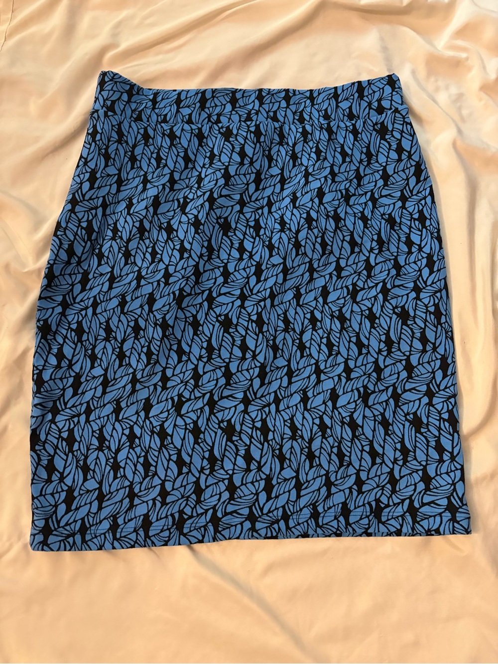 Leota Black and Blue Pencil Skirt